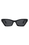 Dior Beveled Acetate Butterfly Sunglasses In Shiny Black / Smoke