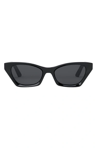 Dior Beveled Acetate Butterfly Sunglasses In Black/gray Solid