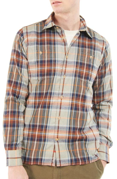 Barbour Waterfoot Thermo Weave Plaid Button-up Shirt In Green