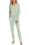 Papinelle Super Soft Waffle Weave Pajamas In Matcha
