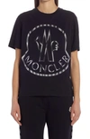 Moncler Logo Printed Crewneck T-shirt In Black