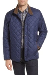 Peter Millar Suffolk Quilted Water-resistant Car Coat In Navy