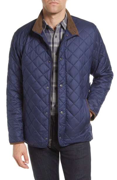 Peter Millar Suffolk Quilted Water-resistant Car Coat In Blue