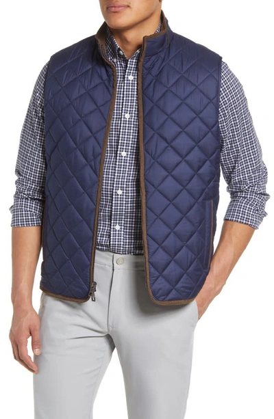 Peter Millar Essex Quilted Travel Vest In Blue