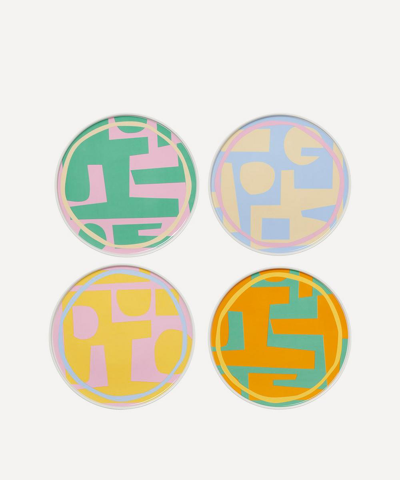 In The Roundhouse Abstract Cut Out Dinner Plate Set Of Four In Multi