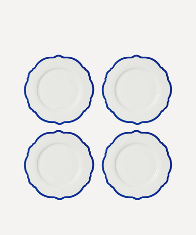 In The Roundhouse Navy Wave Dinner Plate Set Of Four In Blue