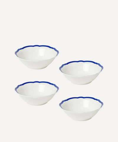 In The Roundhouse Navy Wave Small Bowl Set Of Four In Blue