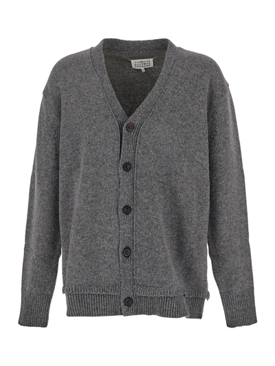 Maison Margiela Cashmere Cardigan In Grey