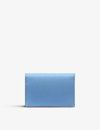 Smythson Panama Snap-closure Leather Card Case In Nile Blue