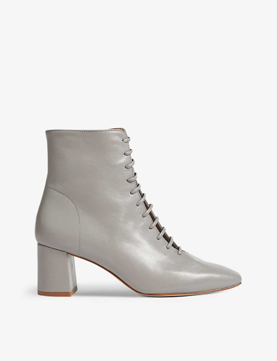 Lk Bennett Zip-detail Lace-up Leather Ankle Boots