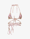 House Of Cb Naxos Reversible Triangle Bikini Top In Prune