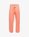 Essentials Brand-patch Tapered Cotton-blend Jogging Bottoms In Coral