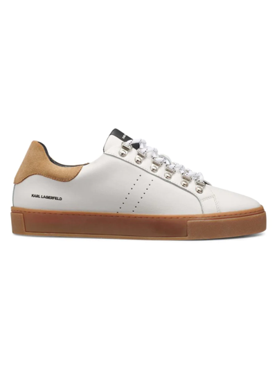 Karl Lagerfeld Men's Leather Perforated Sneakers In White