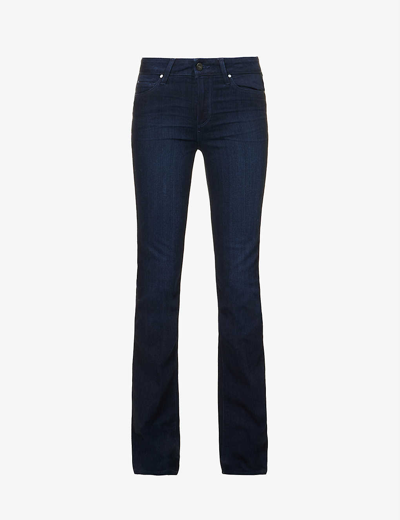 Paige Manhattan Boot Slim-fit High-rise Stretch-denim Jeans In Blue