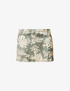 Miaou Green Micro Mini Skirt In Moss Toile