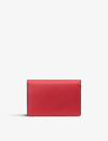 Smythson Folded Card Case With Snap Closure In Panama In Scarlet Red
