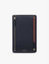 Smythson Panama Zip Crossgrain Leather Currency Case In Navy