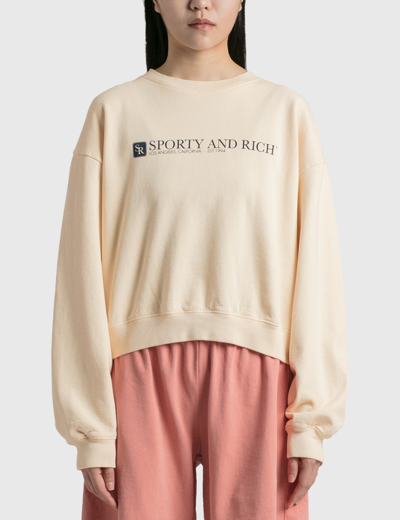 Sporty &amp; Rich 94 Cropped Crewneck In Beige