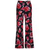 Marni Rose-print Knit Trousers In Black
