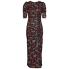 Free People Briella Printed Ruched Tulle Midi Dress In Multi
