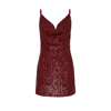 In The Mood For Love Yuna Burgundy Sequin Mini Dress In Dark Red