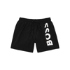 Hugo Boss Quick-drying Swim Shorts With Contrast Logo In Black