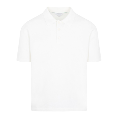 Bottega Veneta Men's Cotton Pique Polo Shirt In White