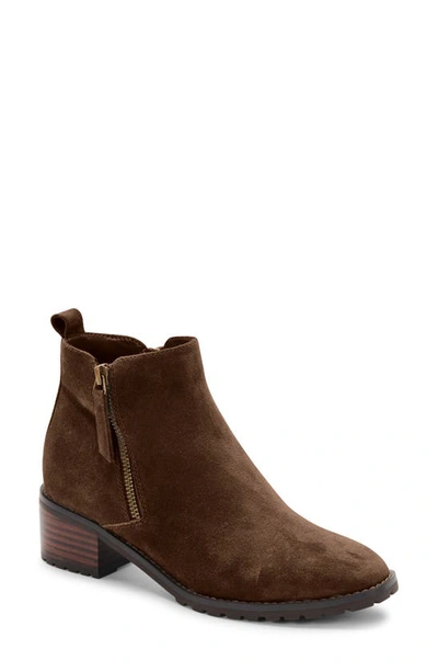 Blondo Samara Waterproof Leather Bootie In Brown Suede