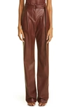 LAPOINTE BELTED FAUX LEATHER PANTS