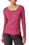 Lucky Brand Ribbed Snap Henley In Anemone