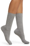 Hue Wool Blend Crew Socks In Silver Grey