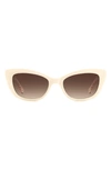 Kate Spade Merida 54mm Cat Eye Sunglasses In Beige / Brown Gradient