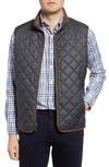 Peter Millar Essex Quilted Travel Vest In Black