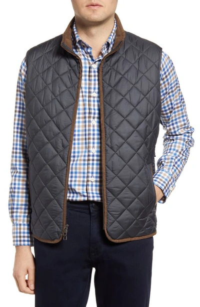 Peter Millar Essex Quilted Travel Waistcoat In Black