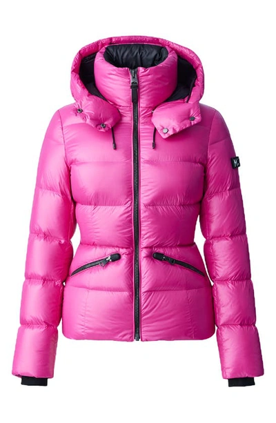 Mackage Madalyn Lustrous Light Down Jacket With Hood In Lotus