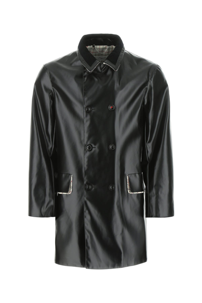 Maison Margiela Coated Double-breasted Coat In Black