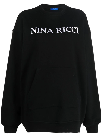 Nina Ricci Black Embroidered Sweatshirt In U9000 Black