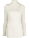 Fabiana Filippi Ribbed-knit Roll-neck Top In 白色