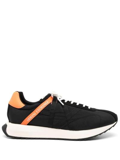 Armani Exchange Side Logo-print Detail Trainers In Black