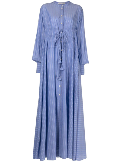 Palmer Harding Long-sleeve Pinstripe Dress In Blue