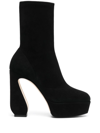 SI ROSSI SCULPTED-HEEL PLATFORM ANKLE BOOTS