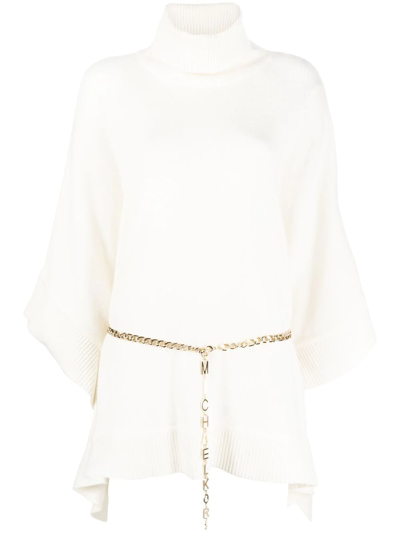 Michael Michael Kors Belted-waistband Knit Jumper In Neutrals