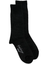 YOHJI YAMAMOTO PATTERN-JACQUARD LOGO-PRINT SOCKS