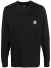 Carhartt Wip Mens Black Pocket Brand-patch Cotton-jersey Sweatshirt In Black