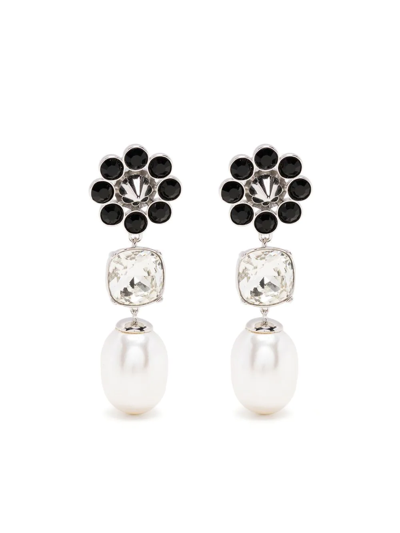 Shrimps Terry Faux Pearl-embellished Earrings In Black