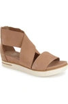 Eileen Fisher Sport Platform Sandal In Wheat