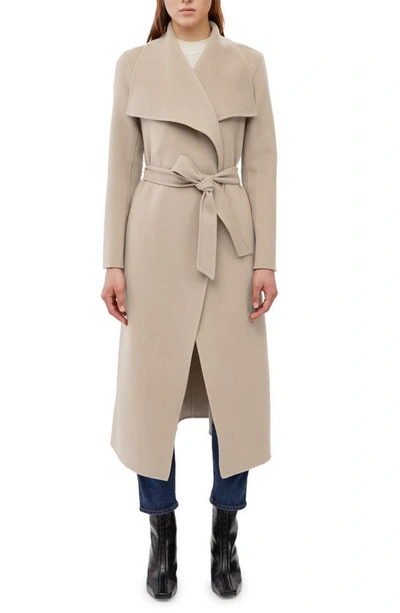 Mackage Mai Long Wool Wrap Coat In Neutrals