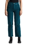 Silver Jeans Co. Highly Desirable High Waist Straight Leg Corduroy Jeans In Jewel