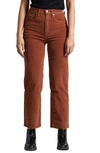Silver Jeans Co. Highly Desirable High Waist Straight Leg Corduroy Jeans In Rust
