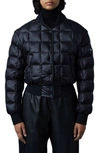Mackage Ani-c2 2-in-1 Water Resistant 800 Fill Power Down Recycled Nylon Convertible Bomber Jacket In Black